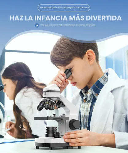 Vista 7 de PalliPartners - Microscopio compuesto para adultos y estudiantes, color blanco
