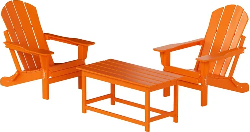 Vista 11 de WO Home Furniture - Juego de 3 sillas plegables para exteriores, mesa auxiliar, resistente a la intemperie y a los rayos UV, para césped, jardín