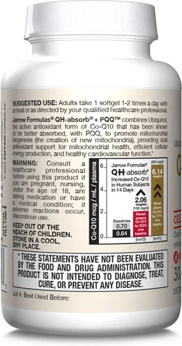 Vista 8 de Suplemento QH Plus PQQ Jarrow Formulas, QHPQ, 1, 1