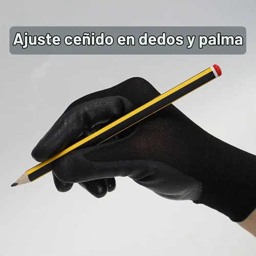 Vista 6 de DEX FIT Prime - Guantes de trabajo de nitrilo FN331, ajuste cómodo 3D, agarre antideslizante, duraderos, delgados, ligeros y frescos, compatibles