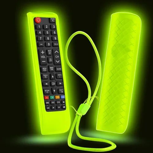 Vista 12 de Funda para control remoto Samsung TV, funda para control remoto Samsung para Smart TV, funda de silicona de repuesto universal con cordón que brilla