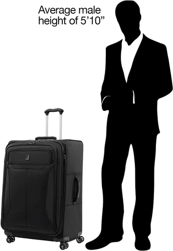 Vista 8 de Travelpro Tourlite Softside - Maleta expandible con 4 ruedas giratorias, maleta ligera, para hombres y mujeres, Negro
