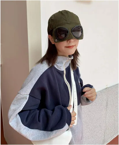 Vista 4 de GLOOMALL Sombrero retro de aviador, gafas de sol, gorra de béisbol, máscara de hip hop