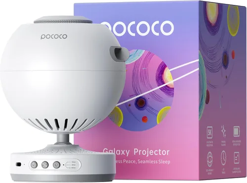 Vista 12 de POCOCO Proyector de Estrellas de Galaxia para Dormitorio con Discos de Película Óptica Reemplazables, Proyector Nocturno de Planetario Doméstico