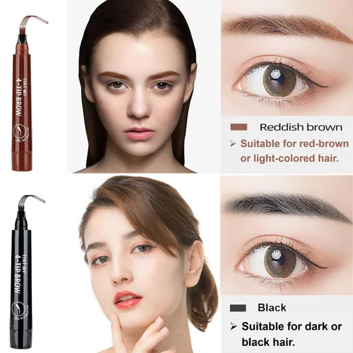 Vista 6 de 3 lápices de cejas negros para mujer, impermeables, de larga duración, lápiz de cejas Microblading para cejas fácil crear maquillaje natural de cejas
