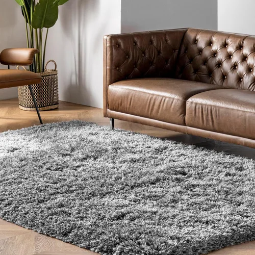 Vista 8 de nuLOOM Kristan Modern Shag - Alfombra decorativa, 3 x 5, color gris