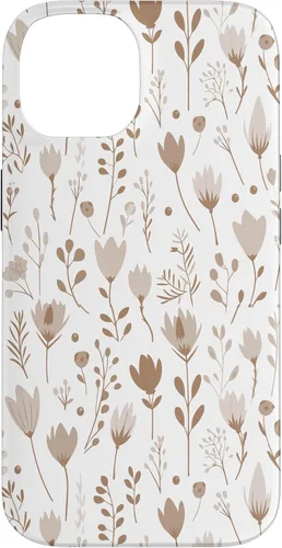 Vista 4 de Floral Flowers Wildflowers Garden Botanical Love Beige White Case for iPhone 16