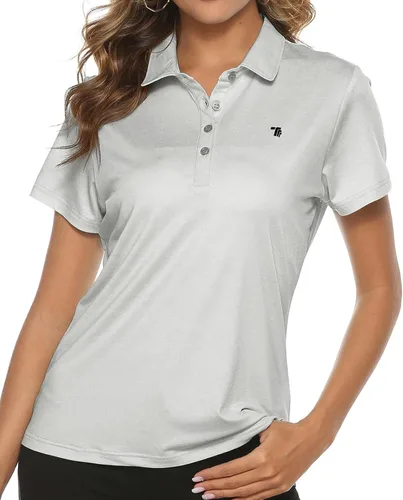 Vista 19 de TBMPOY Camisetas polo de golf de manga corta para mujer, ligeras, con absorción de humedad, con cuello, T-shirt de secado rápido de 4 botones