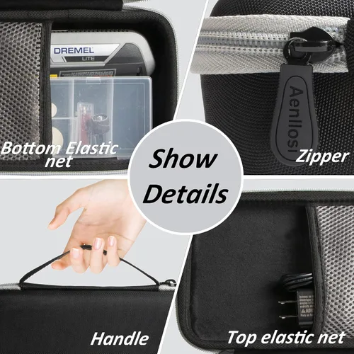 Vista 6 de Aenllosi Estuche rígido compatible con Dremel Lite 7760 N/10 4V Li-Ion herramienta giratoria inalámbrica