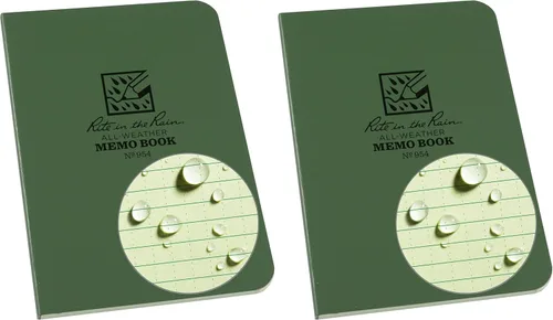 Vista 11 de Rite in the Rain Cuaderno de bolsillo de cubierta suave resistente a la intemperie, 3.5 x 5 pulgadas, cubierta verde, patrón universal (No. 954)