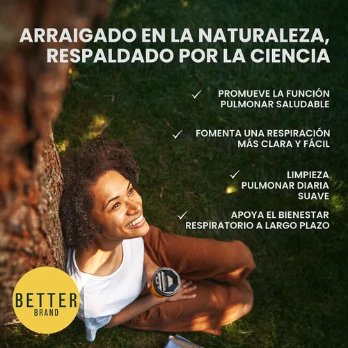 Vista 5 de Gotas de gordolobo Betterbrand para desintoxicación pulmonar - Tintura de hoja de gordolobo con clorofila - Ayuda a apoyar la salud respiratoria