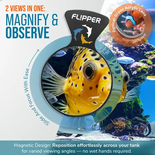 Vista 3 de Flipper - Lupa para acuario, visor magnético DeepSee, 4 pulgadas, color Negro
