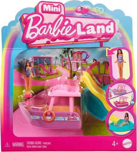 Vista 6 de Barbie Mini vehículo de muñeca sorpresa BarbieLand para niñas de 4 años en adelante