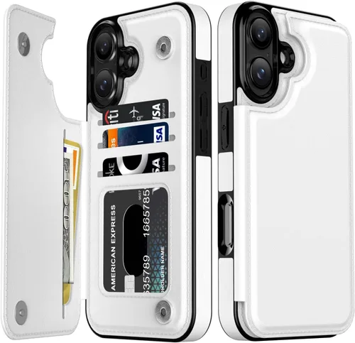 Vista 314 de LETO para iPhone 15 Pro Funda tipo cartera - Tapa tipo folio con patada - Diseños de moda - Tarjetero - Funda protectora para mujeres y niñas - 6.1