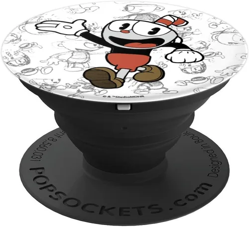 Vista 4 de Cuphead Character Sketches PopSockets PopGrip: agarre intercambiable para teléfonos y tabletas