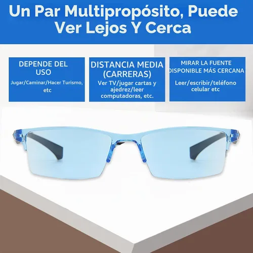 Vista 3 de 2 lentes de enfoque automático autoajustables, gafas de presbicia con zoom automático antiluz azul, lentes de lectura inteligentes inteligentes