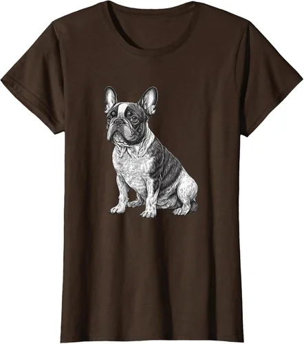Vista 10 de Divertida camiseta francesa Bulldog francés en blanco y negro, Negro