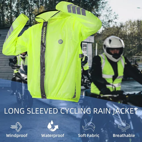 Vista 2 de ROCKBROS Ciclismo chaqueta de lluvia para hombres pantalones de bicicleta 100 impermeable ciclismo traje transpirable ciclismo chaqueta pantalones