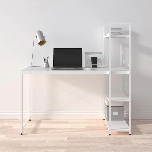 Vista 3 de Ames - Escritorio reversible para computadora de juegos de 47 pulgadas con estantes ajustables, escritorio de oficina en casa, gestión de cables