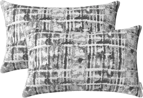 Vista 10 de Fundas de Cojines Decorativos de Jacquard para Sofá, Juego de 2, 18x18 Pulgadas, Marrón