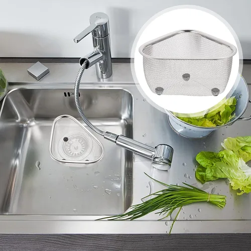 Vista 7 de DOITOOL Colador de acero inoxidable con forma de triángulo de malla cesta colador de cocina cestas de drenaje para frutas limpieza de verduras