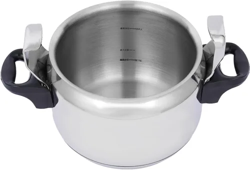 Vista 3 de Olla a presión de acero inoxidable 304 de 3 litros, mini ollas a presión familiares con cerradura de seguridad súper adecuada para todos los tipos