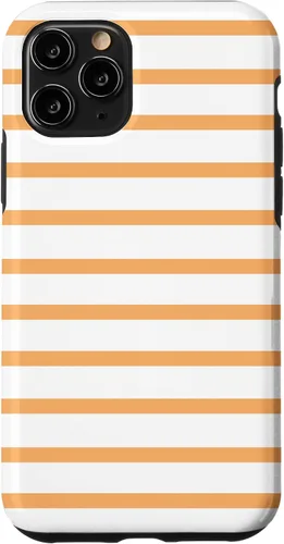 Vista 13 de iPhone 12 mini minimalista patrón de rayas en naranja claro moderno caso