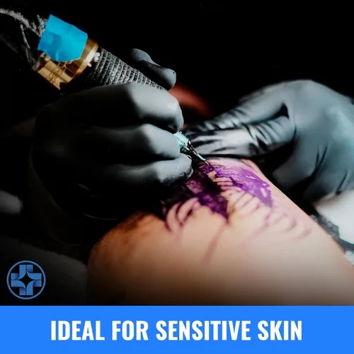 Vista 5 de Saniderm Guantes de tatuaje de nitrilo – Caja de 100 – Guantes desechables duraderos de 4.5 mil, sin polvo, sin látex