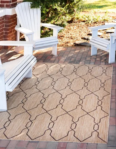 Vista 22 de Unique Loom Outdoor Trellis Collection - Alfombra de área con diseño de enrejado (2 x 6 pies 1 pulgada, azul/marfil)
