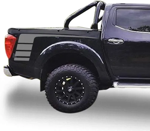 Vista 4 de Adhesivo adhesivo de vinilo para cama de hockey compatible con Nissan Navara NP300 (Negro)