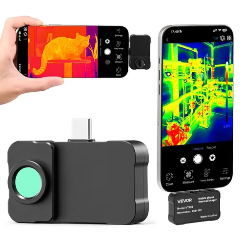 Vista 11 de VEVOR Cámara de imágenes térmicas para Android, 512 x 384 TISR Super Resolución, cámara térmica infrarroja con frecuencia de actualización de 25 HZ