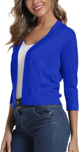 Vista 3 de Urban CoCo Cárdigan corto de mangas34 para mujer suéter elegante