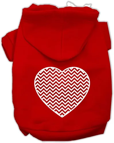 Vista 16 de Pet Dog & Cat - Sudadera con capucha serigrafiada, "Chevron Heart", color azul bebé, LG (10-14 libras)