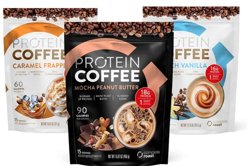 Vista 9 de Complete Roast - Paquete de 3 Frapé de caramelo, café helado y vainilla (frapé de caramelo, café con leche moca, mantequilla de maní moca)