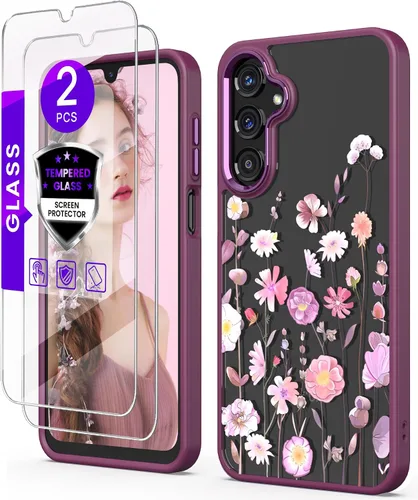 Vista 11 de Carcasa para Samsung Galaxy A14, diseño de flores transparentes