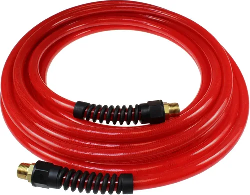 Vista 14 de Coilhose Pneumatics PFE60254TY Flexeel Manguera de aire de poliuretano reforzado, 3/8" diámetro interior, 25' de longitud con (2) accesorios