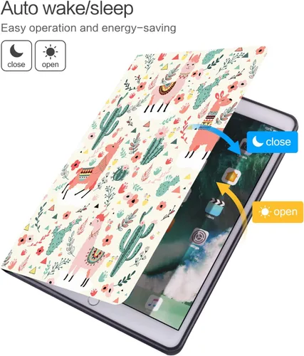 Vista 5 de Funda para iPad 9.7 2018/2017 5ª/6ª Generación, iPad Air 2, iPad Air, Vimorco - Funda trasera de TPU suave, funda tipo cartera de cuero