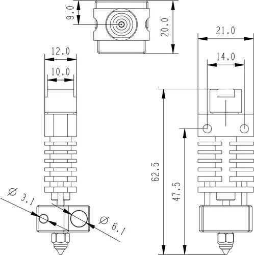 Vista 7 de Upgrade Ender 3 - Kit de cabezal de impresión bimetálico de alta temperatura para impresora Creality Ender 3 V2 Ender3 pro CR10 S4 S5 Ender 5 Plus
