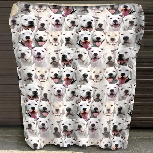 Vista 5 de DOGSOCUTE.COM Dogo Argentino - Sudadera con capucha con estampado de cara de perro 3D, capa interior de forro polar cepillado cálido, estampado