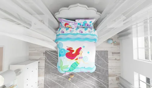 Vista 5 de The Little Mermaid Ariel - Juego de sábanas de microfibra súper suave para niños (producto oficial de Disney) por Franco