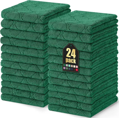 Vista 24 de Homaxy - Paquete de 12 trapos de cocina (13 x 19 pulgadas, marrón), de terciopelo coral supersuaves y absorbentes para lavar platos, paño