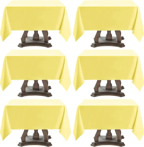 Vista 40 de Mantel Cuadrado 52 x 52 Pulgadas Manteles Negros Resistente a Manchas y Arrugas Lavable de Poliéster para Fiestas, Buffets y Bodas Mantel