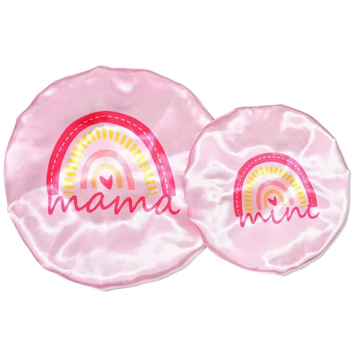 Vista 8 de Juego de capó para bebé, gorro para dormir, gorro para el pelo del bebé, para mujeres, niñas, niños, rizado, reversible, ajustable, color rosa Corona