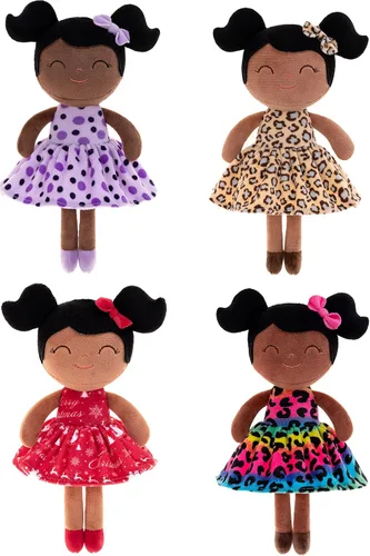 Vista 7 de Gloveleya Muñecos suaves de peluche con diseño de leopardo y arco iris, regalo para bebé de 9 pulgadas