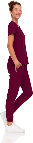 Vista 2 de Natural Uniforms Conjunto de ropa quirúrgica elástica para mujer con tallas regulares y pequeñas