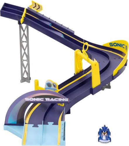 Vista 4 de Sonic The Hedgehog E-Stadium Track Set con vehículo fundido a presión 1:64