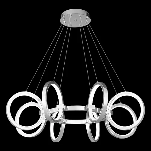Vista 9 de Moderno candelabro LED regulable redondo, lámparas colgantes de 8 anillos, lámparas colgantes ajustables para cocina, isla, sala de estar, comedor