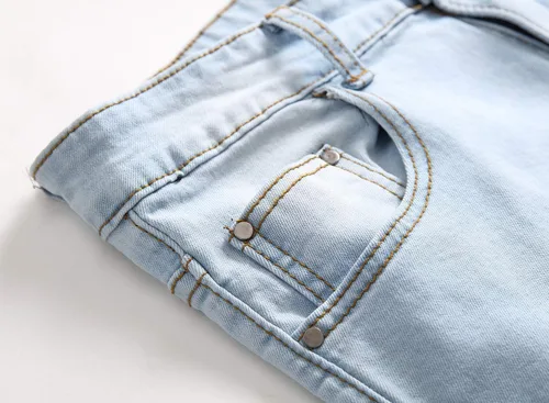 Vista 3 de Leward Pantalones de mezclilla elásticos y desgastados para hombre