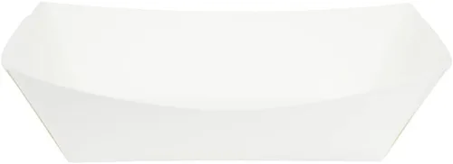 Vista 13 de Restaurantware Bio Tek - Botes de comida de 2 libras, 200 bandejas de papel desechables – Barcos de papel blanco resistentes a la grasa