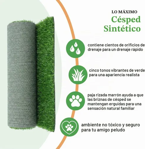Vista 2 de Porch Potty Césped artificial para perros – Hierba para orinal para perros al aire libre – Almohadilla de orina para perro con orificio de drenaje